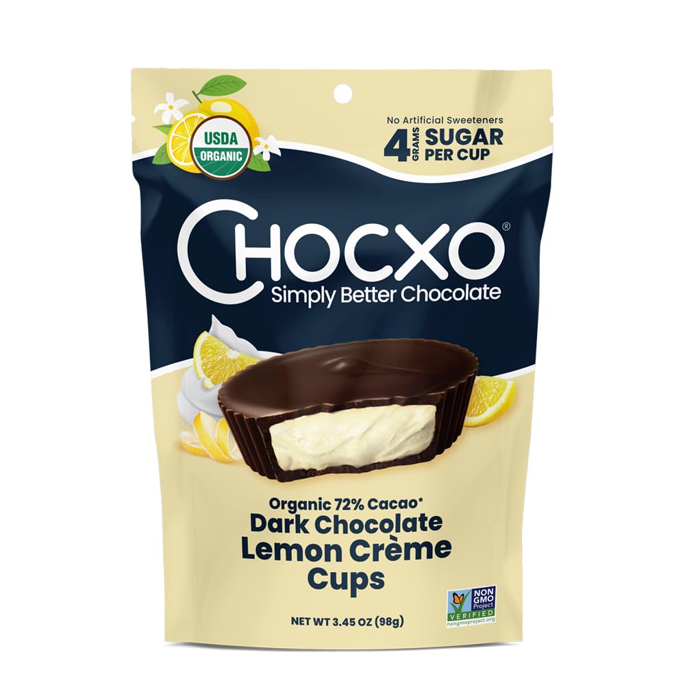 ちょこ Amazon.com: Chocxo Organic Dark Chocolate Lemon Creme Cups, 3.45
